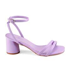 Zapatos Sandalias para mujer con tacon de 7.5cm color lila - Lila Púrpura - Ver 2