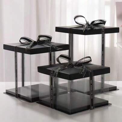 1pc Party/Holiday Gift Box, 1 Tier/2 Tier/3 Tier Packaging Storage Box Valentine Day