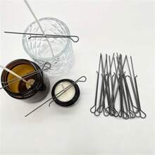 5入組/10入組4.3英寸蠟燭芯托座,適用於製作蠟燭的金屬芯居中工具 - 深灰色 - 查看 4