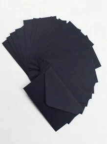 20pcs Mini Paper Envelopes With Self-Closing Fastener Mailing Letter Card Holder Pocket - Black - View 4