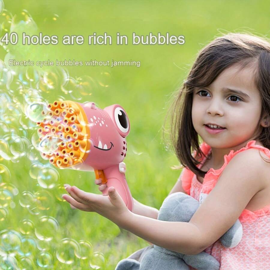 40 Holes Bubble Gun Electric Automatic Soap Bubble Machine Portable