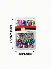 100 piezas de alfileres de posicionamiento coloridos hechos a mano, adecuados para coser y ropa de cama - fáciles de usar y duraderos - Multicolor - Ver 2