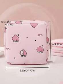 1pc Sanitary Napkin Storage Bag With Large Capacity, Cute Pattern And Waterproof Material, Used To Store Sanitary Napkins And Panty Liners. Girls' Menstrual Pad Bag - Blue - View 7