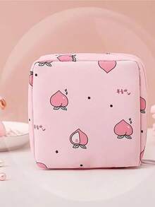 1pc Sanitary Napkin Storage Bag With Large Capacity, Cute Pattern And Waterproof Material, Used To Store Sanitary Napkins And Panty Liners. Girls' Menstrual Pad Bag - Blue - View 6