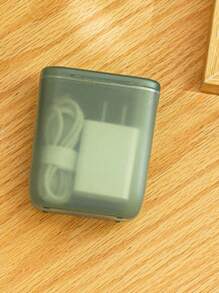 Portable Data Cable Organizer, Travel Earphone Jewelry Coin Storage Box, Drawer Cosmetics Lipstick Storage Box, Dust-Proof Storage Box - Grey - View 2