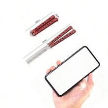 不鏽鋼電鍍蝴蝶刀玩具,刺客刀劍旋轉刀小道具,遊戲動漫周邊小道具,特技匕首小道具 - 3款 - 查看 6