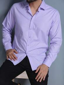 Men Shirts - 淡紫色 - 查看 3