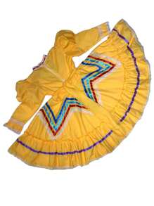 Vestido Típico Mexicano Jalisco Para NIñas - Amarillo - Ver 2