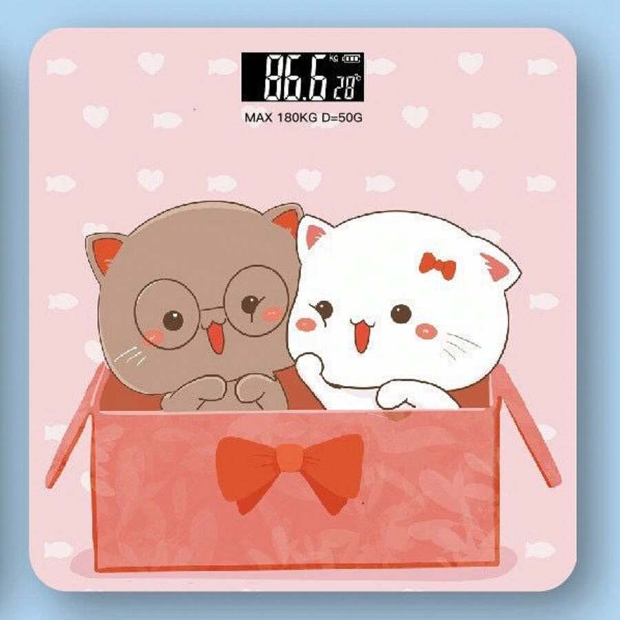 Báscula corporal de peso Estilo Kawaii - Rosa - Ver 1