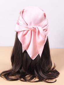 1條女士純色雪紡70cm方巾,薄絲頭帶適用於街舞,時尚休閒 - 彩色 - 查看 10