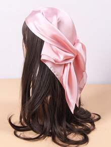 1條女士純色雪紡70cm方巾,薄絲頭帶適用於街舞,時尚休閒 - 彩色 - 查看 11