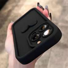 1pc 3D Heart Shape Precise Camera Cut-Out Thick Soft TPU Shock-Proof Phone Case Compatible With Samsung, 16/7/8/11/12/13/14/15/X/XR/Xs/Plus/Pro/Pro Max/SE2,International Version, Not The Domestic Version - black[0] - View 5
