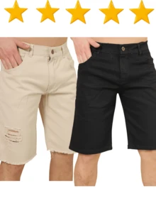 Men Denim Shorts - màu đen - Xem 1