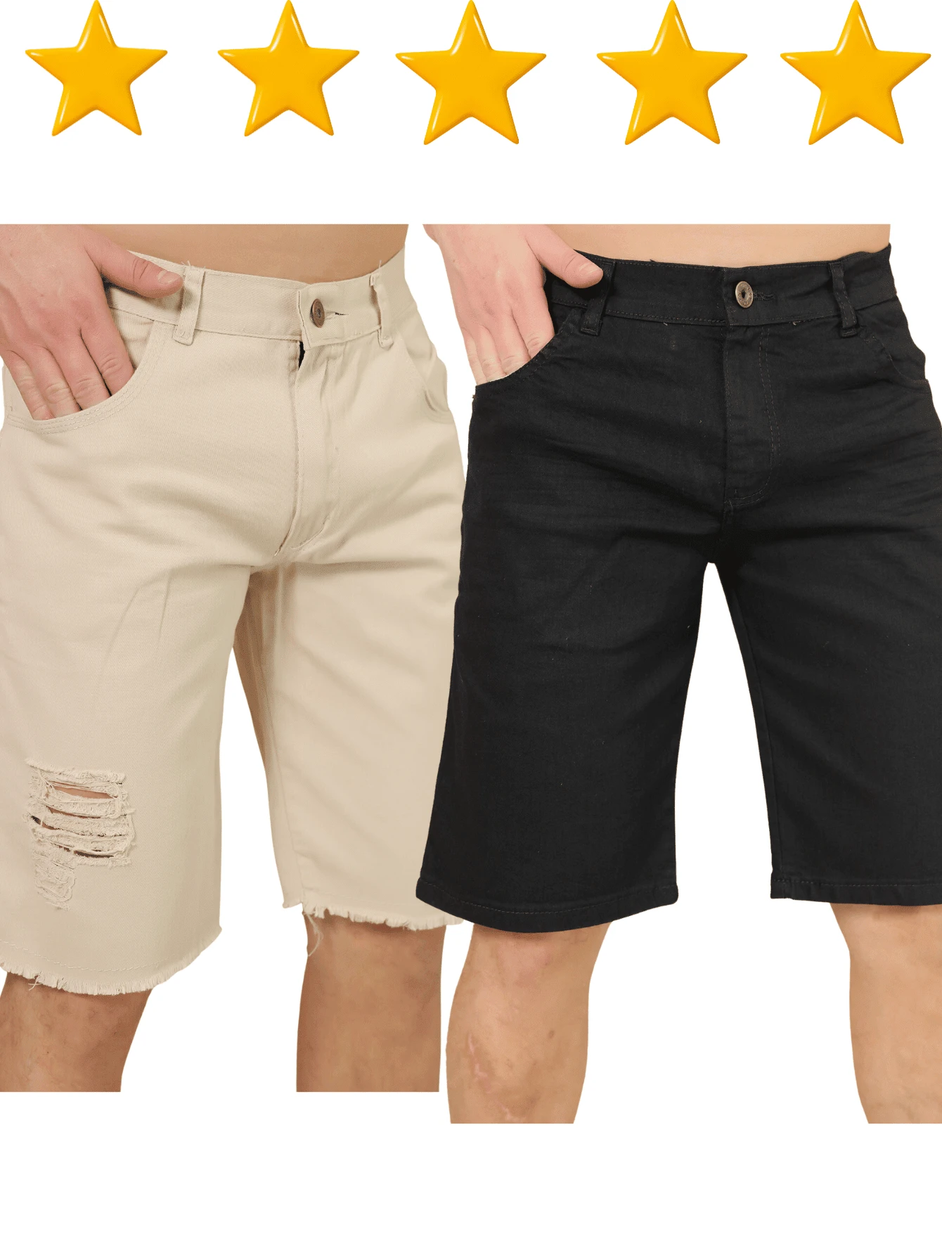 Men Denim Shorts - màu đen - Xem 1