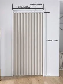 1 pieza Cortina plegable de onda, decoración divisora de habitación estilo acordeón, adecuada para sala de estar, dormitorio, entrada, armario - Blanco - Ver 3