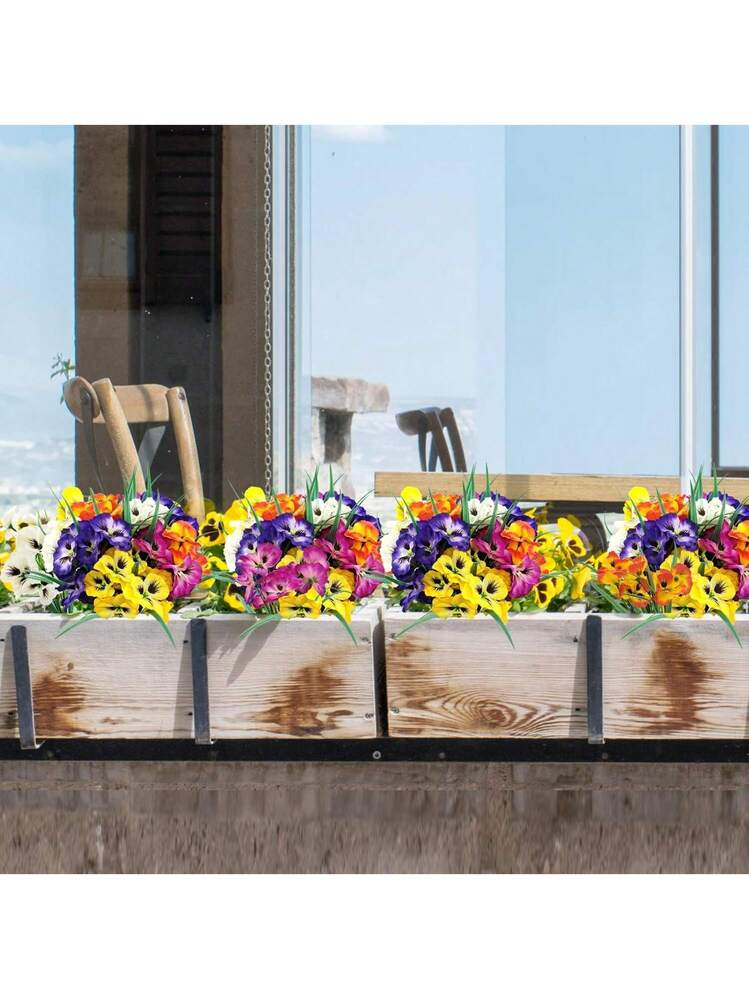 Aiperq 8 pezzi di piante e fiori artificiali per esterni, resistenti ai