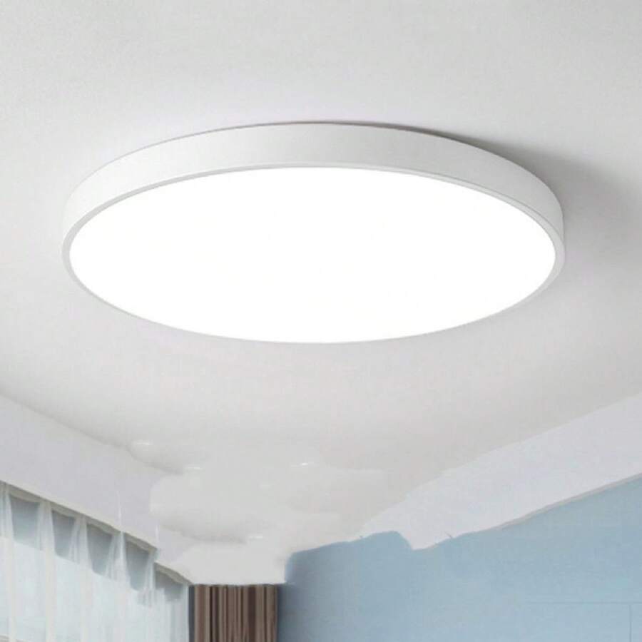Lámpara de Techo LED Barata Redonda Ultrafina Panel de luz de 29 cm Luces de Techo Minimalistas Modernas Fácil de Instalar - Blanco - Ver 1