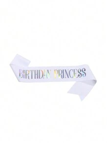 1 件生日派对金洋葱面料无纺布肩带腰带，生日公主女孩腰带，圣诞节