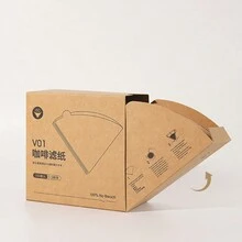 Papel De Filtro De Café Y Cono Y Goteo V60 Y Papel Desechable Para Preparación Manual Del Café Molido - Caqui - Ver 3