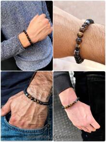 Men's String Bracelets - 黑色 - 查看 3
