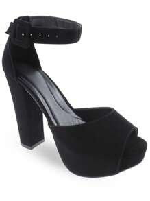 Sandália Meia Pata Salto Alto Grosso Feminina P17 Confortável sapatos feminina elegante