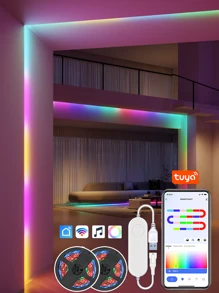 Acosh Neon USB Dữ liệu Sức lực RGBIC Đổi màu Dải đèn LED , WiFi Thông minh Ứng dụng Kiểm soát Đèn LED DIY Chức năng Âm nhạc Đồng bộ hóa A Mộng mơ Buổi tiệc Ánh sáng khí quyển - RGBIC - Xem 2