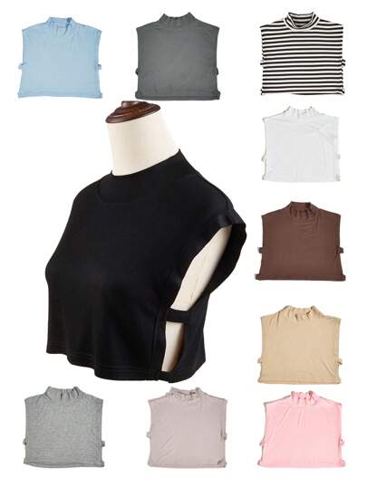 沉浸在柔軟面料和舒適肌膚接觸的奢華感覺中,穿上我們女士基本假襯領,優雅的必備品,非常適合在春秋季節穿搭