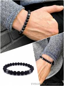 Men's String Bracelets - Black - View 3