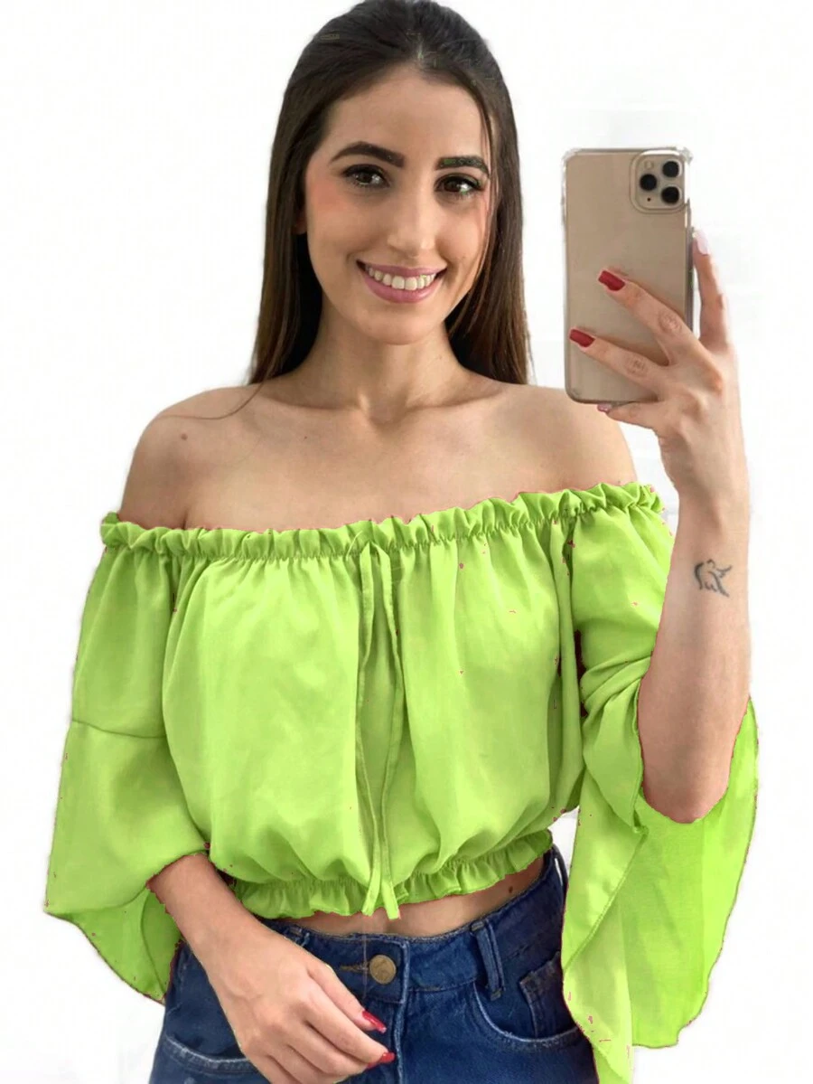 Women Blouses - Màu xanh chanh - Xem 1