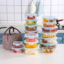 1 Pieza Caja De Almuerzo De Vidrio Que Resistente Al Microondas Con Función De Separación Y Conservación, Adecuado Para Estudiantes Y Trabajadores De Oficina - Verde - Ver 6