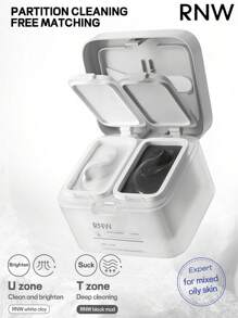 RNW 二合一泥面膜，60克+60克，适用于面部清洁，专为混合性/油性肌肤设计，T区和U区分开使用，深层清洁毛孔泥面膜 - 黑白雙色 - 查看 2