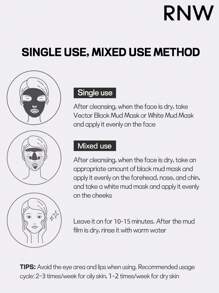 RNW 二合一泥面膜，60克+60克，适用于面部清洁，专为混合性/油性肌肤设计，T区和U区分开使用，深层清洁毛孔泥面膜 - 黑白雙色 - 查看 9