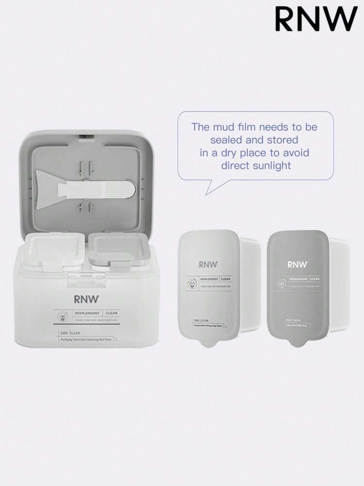 RNW Mascarilla facial de barro 2 en 1, 60g+60g, adecuada para limpieza facial, diseñada específicamente para piel mixta/grasa, usar en la zona T y la zona U por separado, mascarilla de barro para limpieza profunda de los poros - en blanco y negro - Añade 10