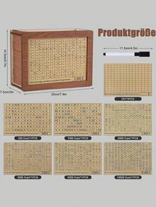 1set Wooden Money Box, Money Box, Money Box With Digital Crossover, Money Box With Counter, Reusable Money Box Set, Complete With 8 Savings Goals - Brown - View 2