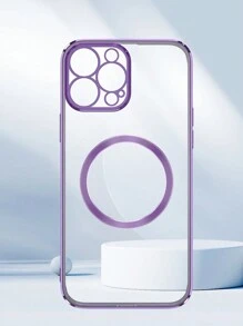 採用新電鍍技術的磁吸圈透明外殼cd圖案磁吸圈手機殼,防摔手機殼+一套適用於蘋果11/12/13/14/15 Promax、三星s22/23/24+ua04/a05/a14/a15/a24/a25/a34/a54s、小米、oppo、vivo、redmi 13c的手機殼 - 紫色 - 查看 4