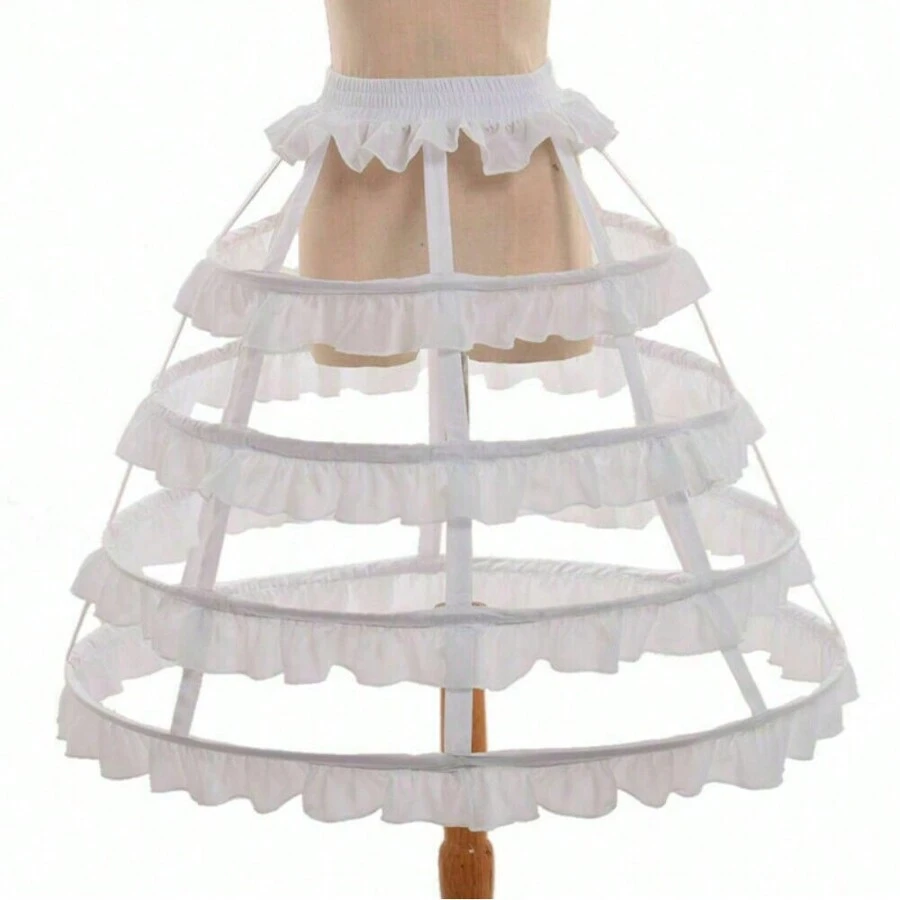 4 Hoop Crinoline Cage Bustle Skirt Pannier Petticoat Underskirt ...