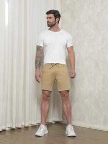 Men Denim Shorts - Màu be - Xem 3