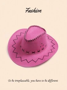 1pc Women's Western Cowboy Hat, American Knight Hat, Jazz Hat, Sun Protection Hat For Outdoor Activities, Dancing, And Performances Boho - Multicolor - View 14