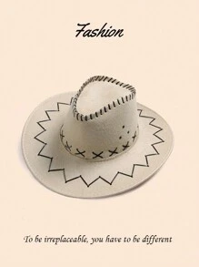 1pc Women's Western Cowboy Hat, American Knight Hat, Jazz Hat, Sun Protection Hat For Outdoor Activities, Dancing, And Performances Boho - Multicolor - View 16