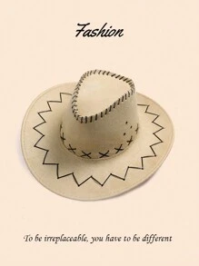 1pc Women's Western Cowboy Hat, American Knight Hat, Jazz Hat, Sun Protection Hat For Outdoor Activities, Dancing, And Performances Boho - Multicolor - View 21