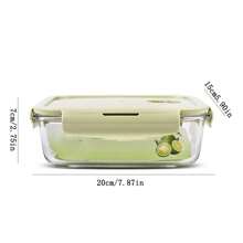 1 Pieza Caja De Almuerzo De Vidrio Que Resistente Al Microondas Con Función De Separación Y Conservación, Adecuado Para Estudiantes Y Trabajadores De Oficina - Verde - Ver 2