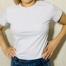 camiseta basica 100%algodao - Branco - Visão 1