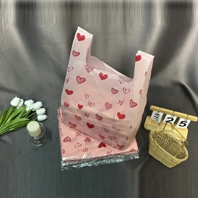 Alla Hjärtans Dag Plast T-shirts Väskor Rosa Plast Väskor , Tack Väskor , Livsmedel Väskor , Till Väskor , Väskor Och Shoppingkassar I Och Paketpåse För Mataffär Och Handväska Bil Sopsäck , Paketpåse , Väskor , Vind Förvaring Några Större Sopsäck