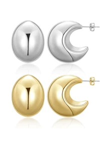 2 đôi Xu hướng mới Thiết kế hình học Của phụ nữ Bông tai stud - Nhiều màu - Xem 8