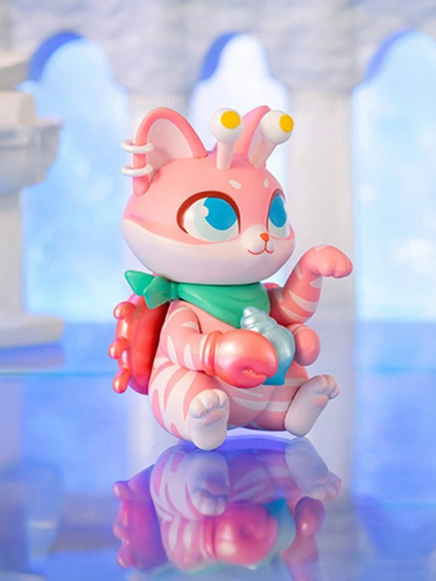 1个随机款式可爱猫咪星座主题动漫人物/包，采用PVC和ABS材料制成，可爱的桌面装饰品，是收藏家和亲人的理想礼物。 - 藍色 - 查看 1