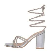 Zapatos Sandalia Gladiadora Con Brillos Dama - Plateado - Ver 3