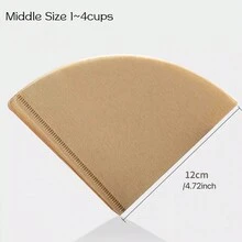 Papel De Filtro De Café Y Cono Y Goteo V60 Y Papel Desechable Para Preparación Manual Del Café Molido - Caqui - Ver 10