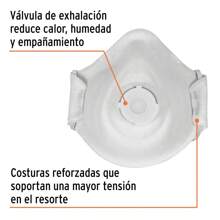 Respirator With Valve For Dust And Particles, Truper - White - View 3