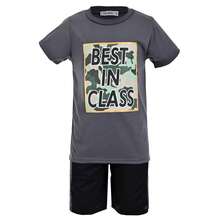 Conjunto Deportivo Short y playera Para Niño Juvenil Moda y Diseño 37702 - Gris - Ver 1
