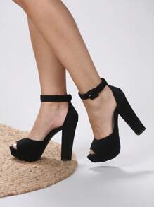 Sandália Meia Pata Salto Alto Grosso Feminina P17 Confortável sapatos feminina elegante